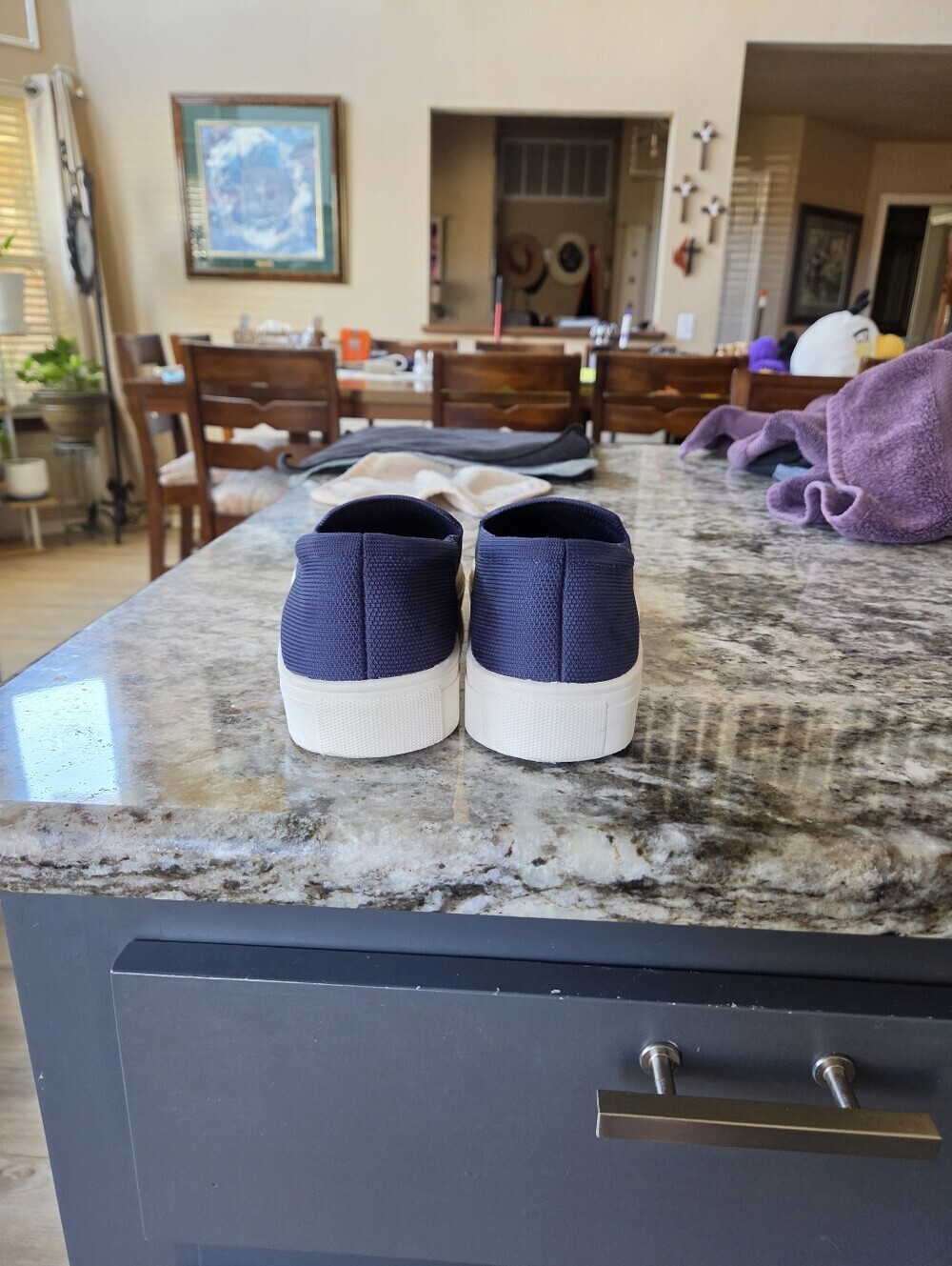 Old Navy Women's Slip-On Canvas Sneakers in Navy Blue - Picture 4 of 5